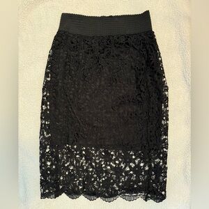 Black lace layered pencil skirt medium